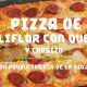 Pizza de coliflor con queso, chorizo y productos eco de La Rioja